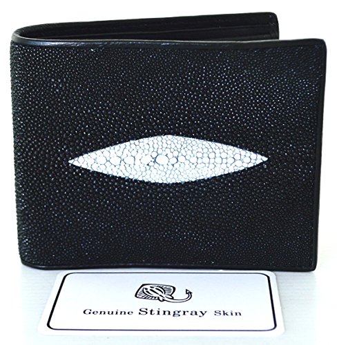 +ThaiPremiumHouse+EYE SKIN GENUINE STINGRAY LEATHER MEN'S WALLET CLASSY BLACK NEW