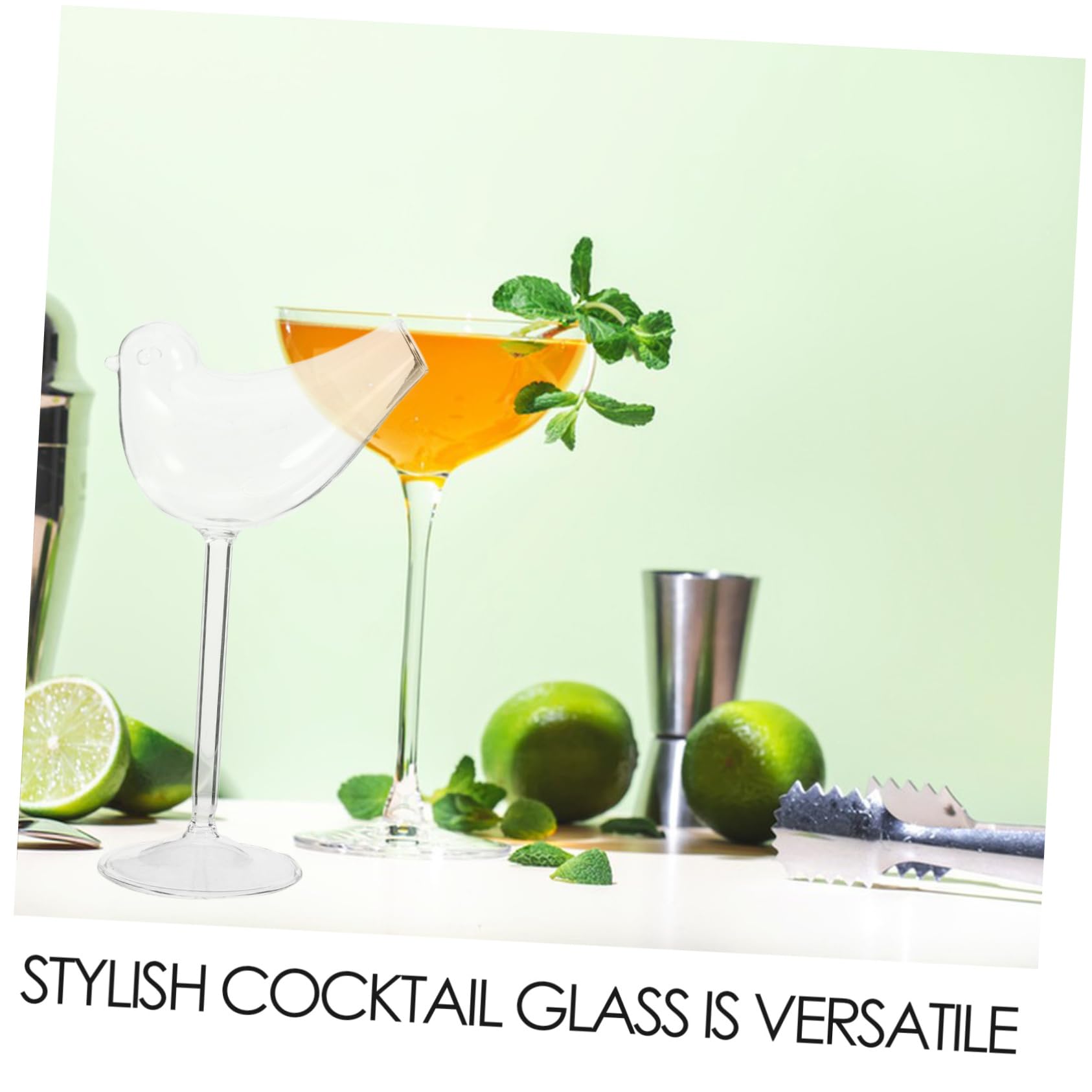 Cabilock Juego de Cuatro Copas de Cóctel de Vidrio Ahumado para Brandy y Vino Tinto, Elegantes y Modernas para Fiestas y Restaurantes