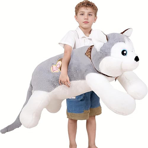 Miniatura 8 de Animales de peluche para perro Dalmao de 315 pulgadas peluche de perro Husky siberiano peluche suave almohada Kawaii juguete de peluche grande