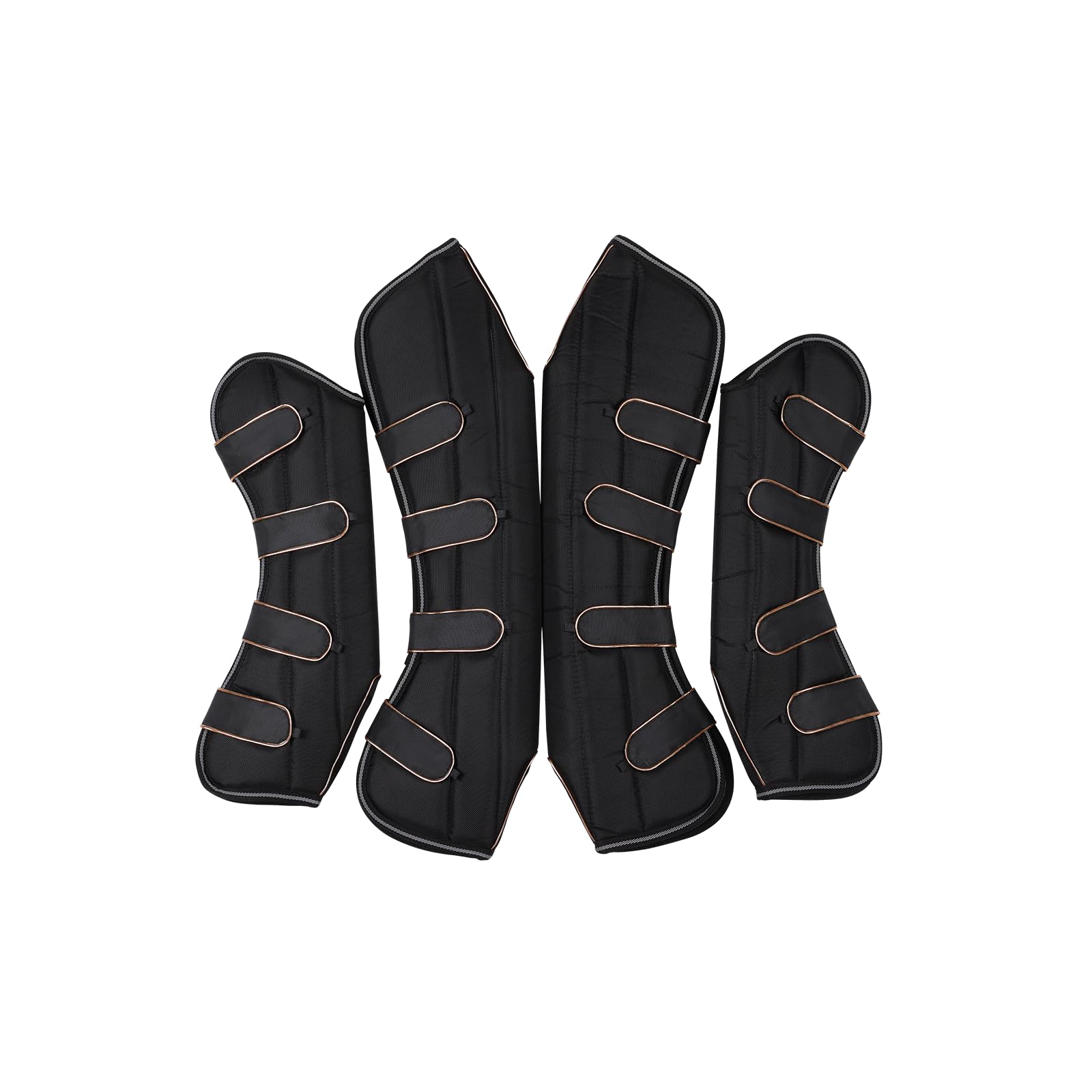 Juego de 4 polainas de transporte para tendones de caballo, botas de viaje, color negro