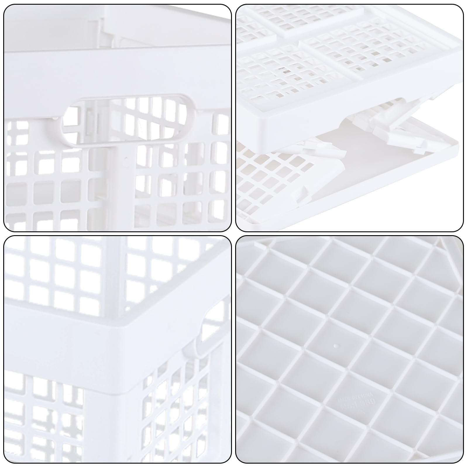 Anbers Cassetta per il latte impilabile in plastica, 18 l, confezione da 3 casse quadrate pieghevoli, colore bianco