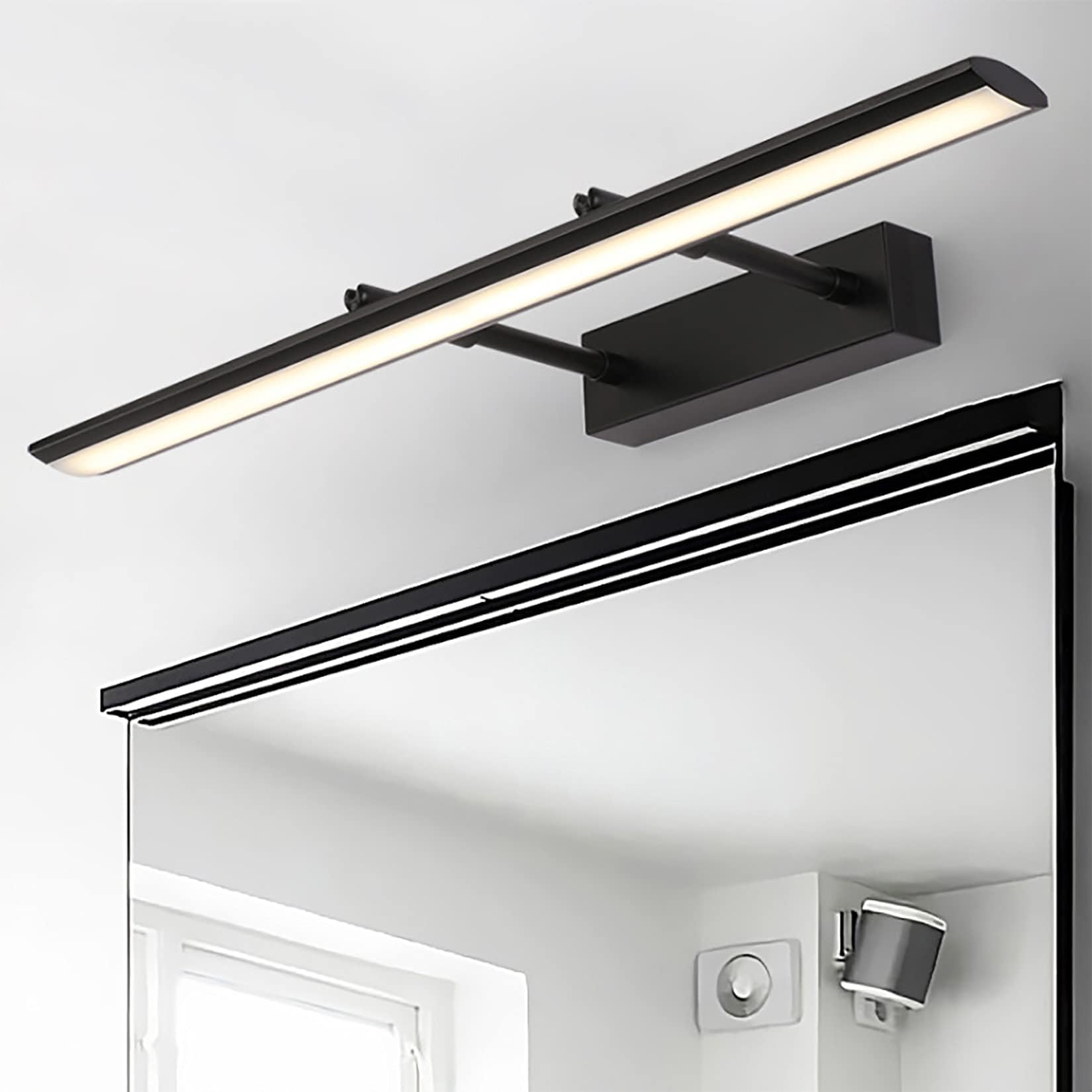 Modern LED Wall Sconce Over Mirror Lighting 23'' LED14W Bathroom Light Vanity Mirror Make Up Light Fixture with Rotatable&Stretchable Swing Arm, Neutral Light,Black