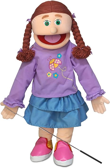 25" Amy, Peach Girl, Full Body, Ventriloquist Style Puppet