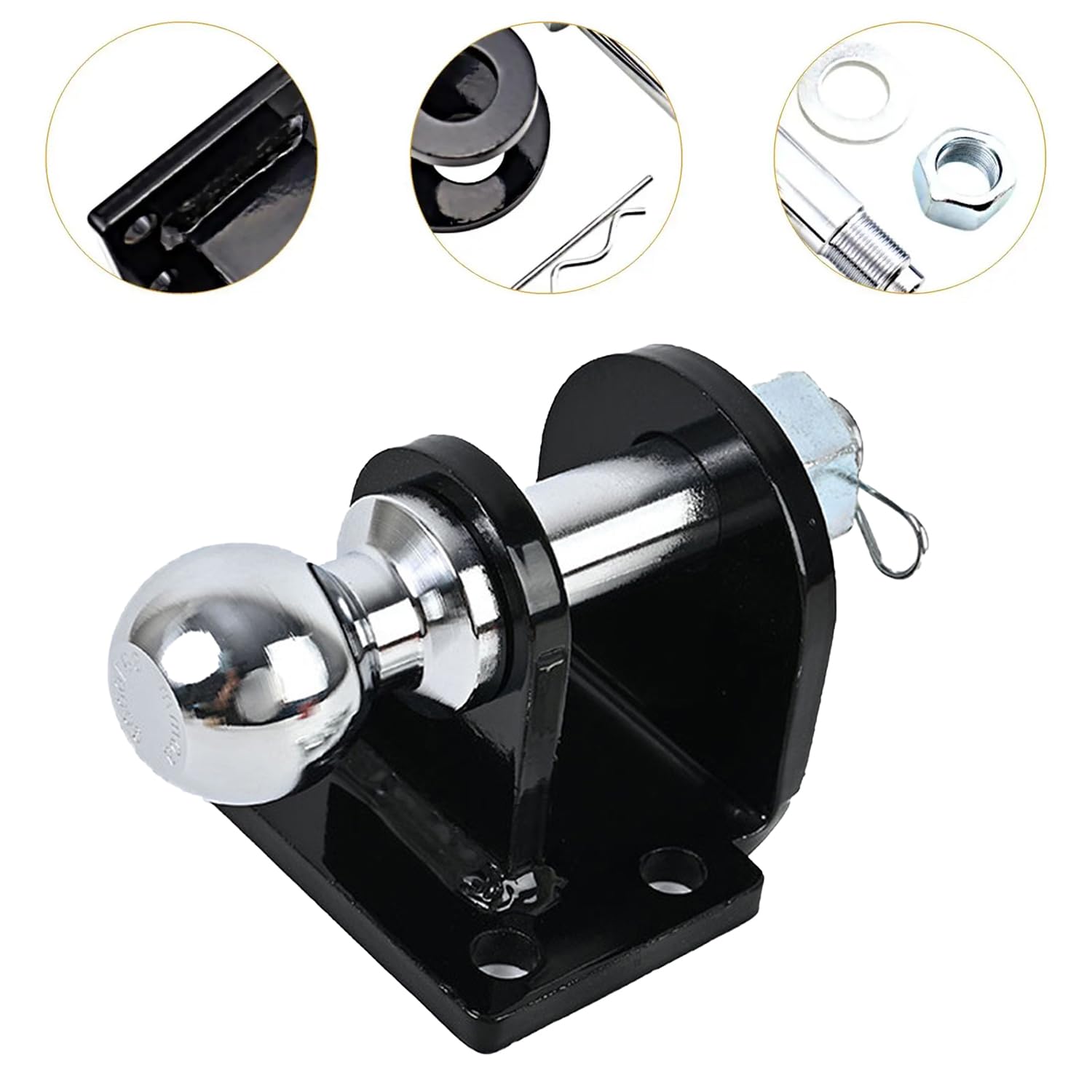 Enganche Remolque,Acoplamiento Mixto,Barra De Remolque Recta De Vástago Largo,Enganche De Remolque con Bola 50mm,para Todos Los Modelos De Vehículos,Cabezal Esférico De 70,8 Mm.