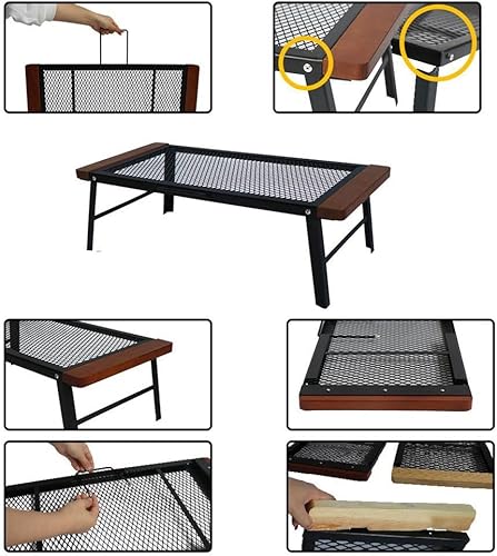 Miniatura 6 de ZSEDP Mesa plegable para exteriores mesa de red de hierro camping playa patio barbacoa fiesta equipo de barbacoa