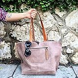 beige handmade leather tote shoulder bag for everyday use real leather purse oversize leather tote shoulder bag for women large leather handbag leather gifts for woman women christmas gifts