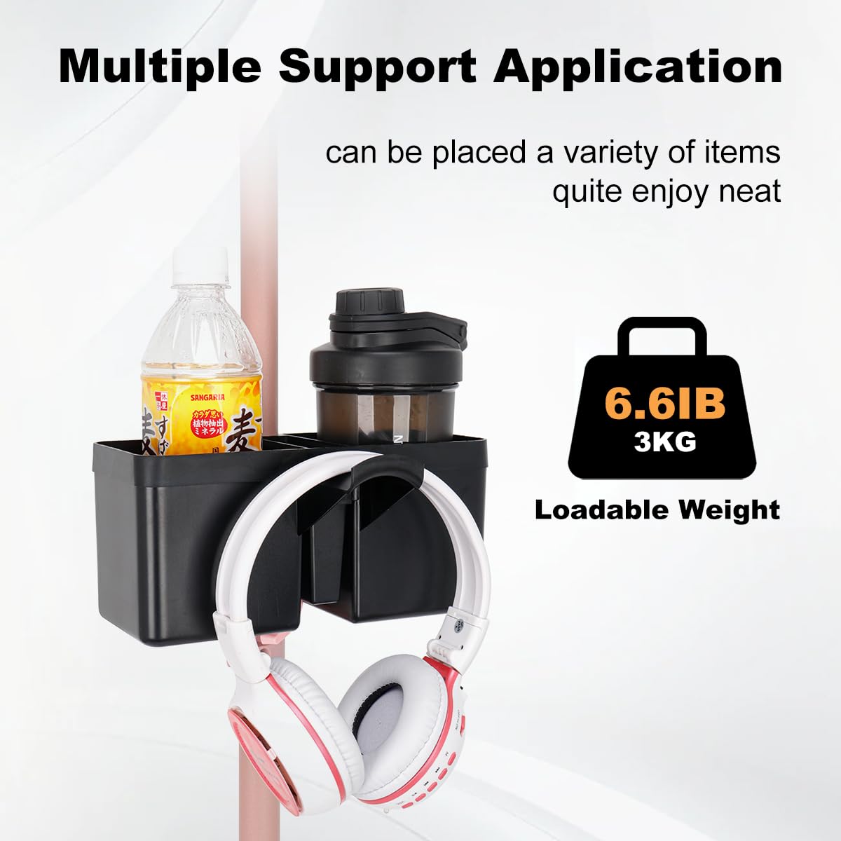 Universal Mic Stand Cup Holder Drink Holder with Headset Hanger for Music Stand,Light Stand - Image 3