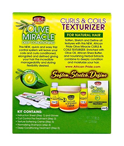 African Pride Olive Miracle Curls & Coils Texturizer, 1 Set