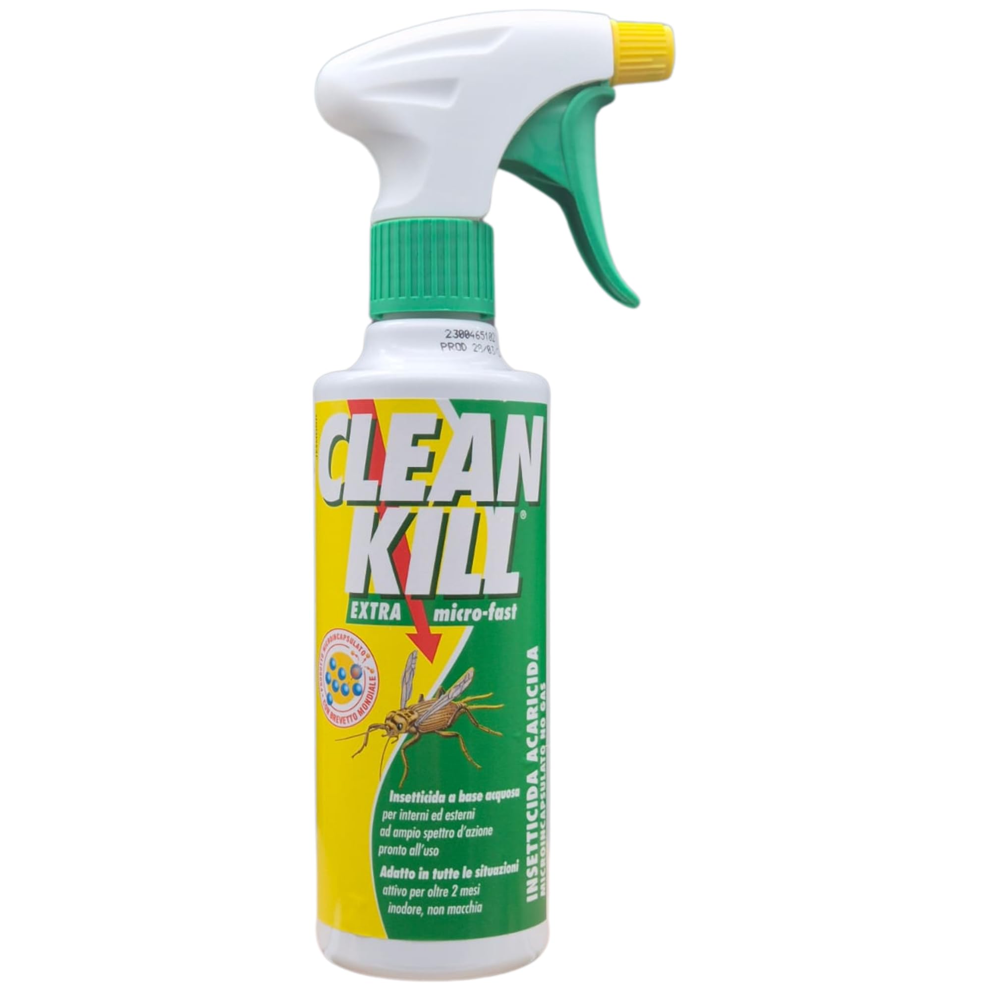 Kit Biokill Insetticida Ecologico Clean Kill Extra Micro Fast No Gas a Base Acquosa, Spray da 375ml + Ricarica da 1LT + OMAGGIO 100pz Guanti HDPE Monouso (1 Spray+1 Ric+1CF Guanti)