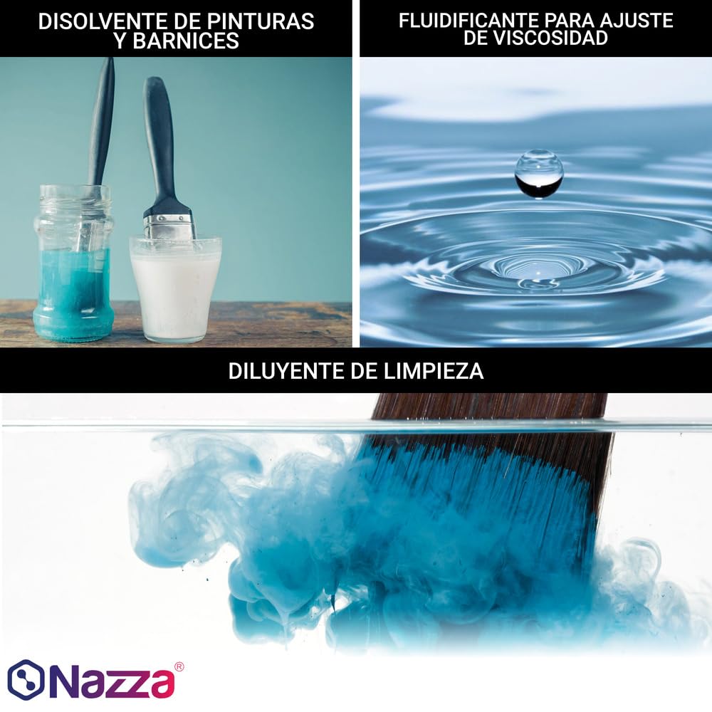 Tolueno Nazza | Disolvente transparente para barnices, pinturas y esmaltes | Envase de Plástico de 5 Litros
