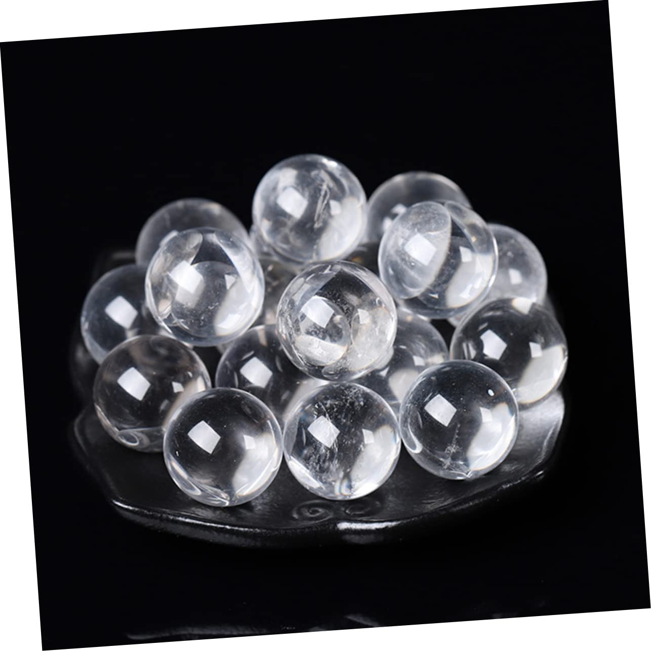 FRCOLOR Lot de 3 balles de massage rondes en cristal pour les mains - Balles de massage pour les mains - Balles d'exercice pour les mains - Balles rondes en jade - Ballon de handball - Ballon de sport