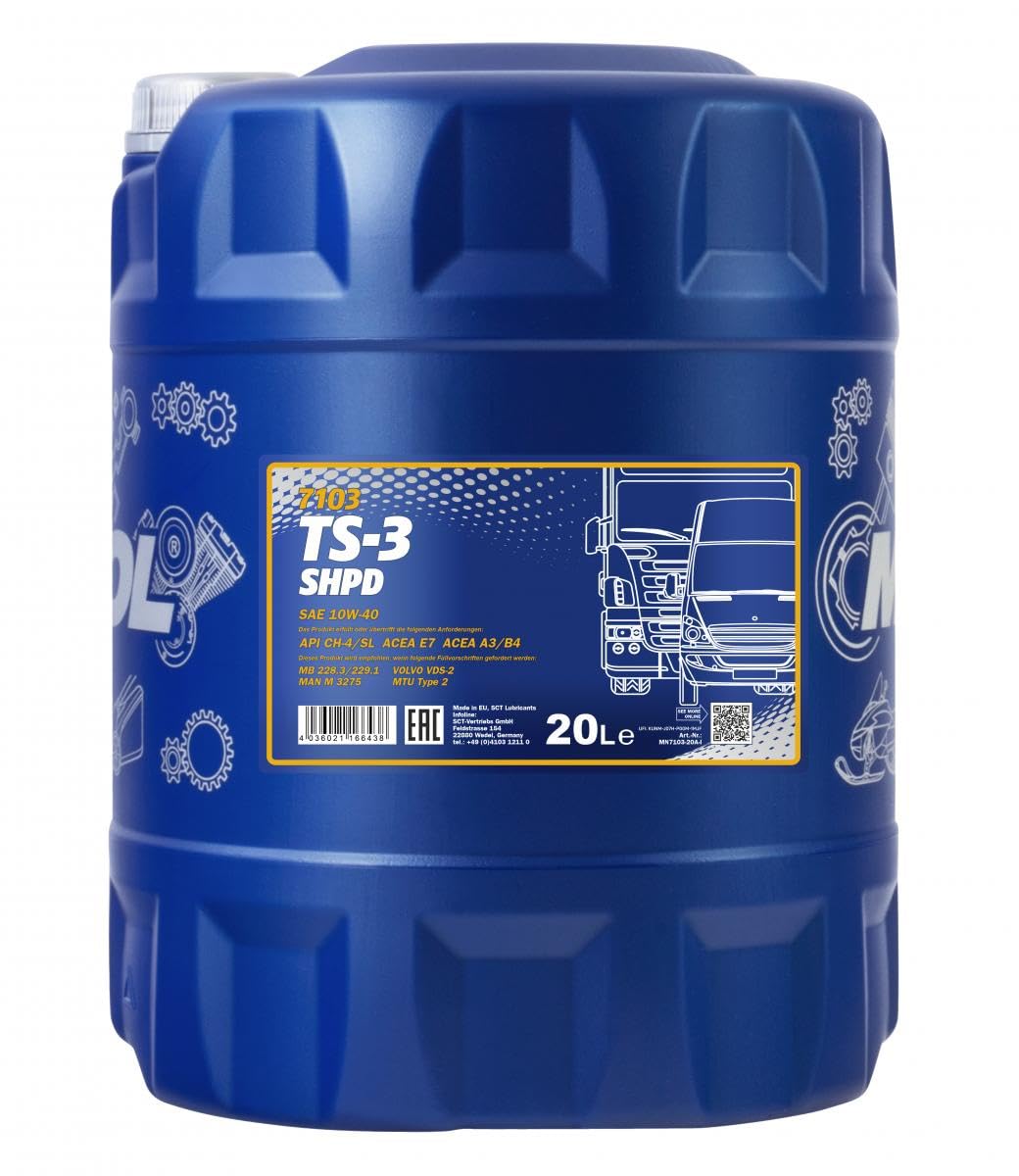 MANNOL Olio motore TS-3 10W-40 20 L Compatibilità con MERCEDES-BENZ Classe C Sedan W204 VITO/MIXTO Furgonato W639 Classe C Sedan W203 Classe A W176 Classe B W245