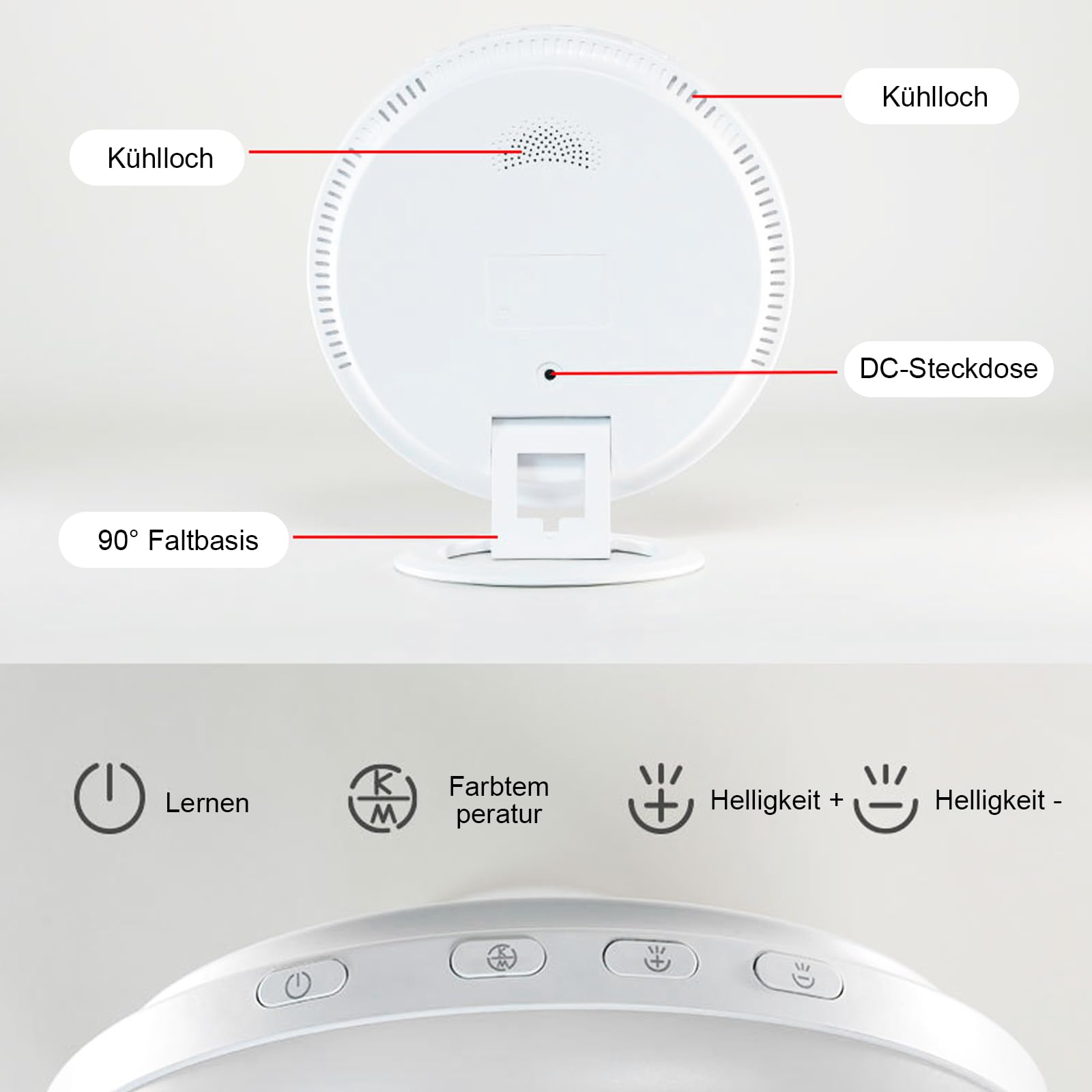 HOSPAOP Lampada di terapia 10000 Lux LED senza UV, lampada di giorno con dimmer continuo e 3 temperature di colore, lampada luce diurna a spettro pieno per casa, ufficio, ufficio