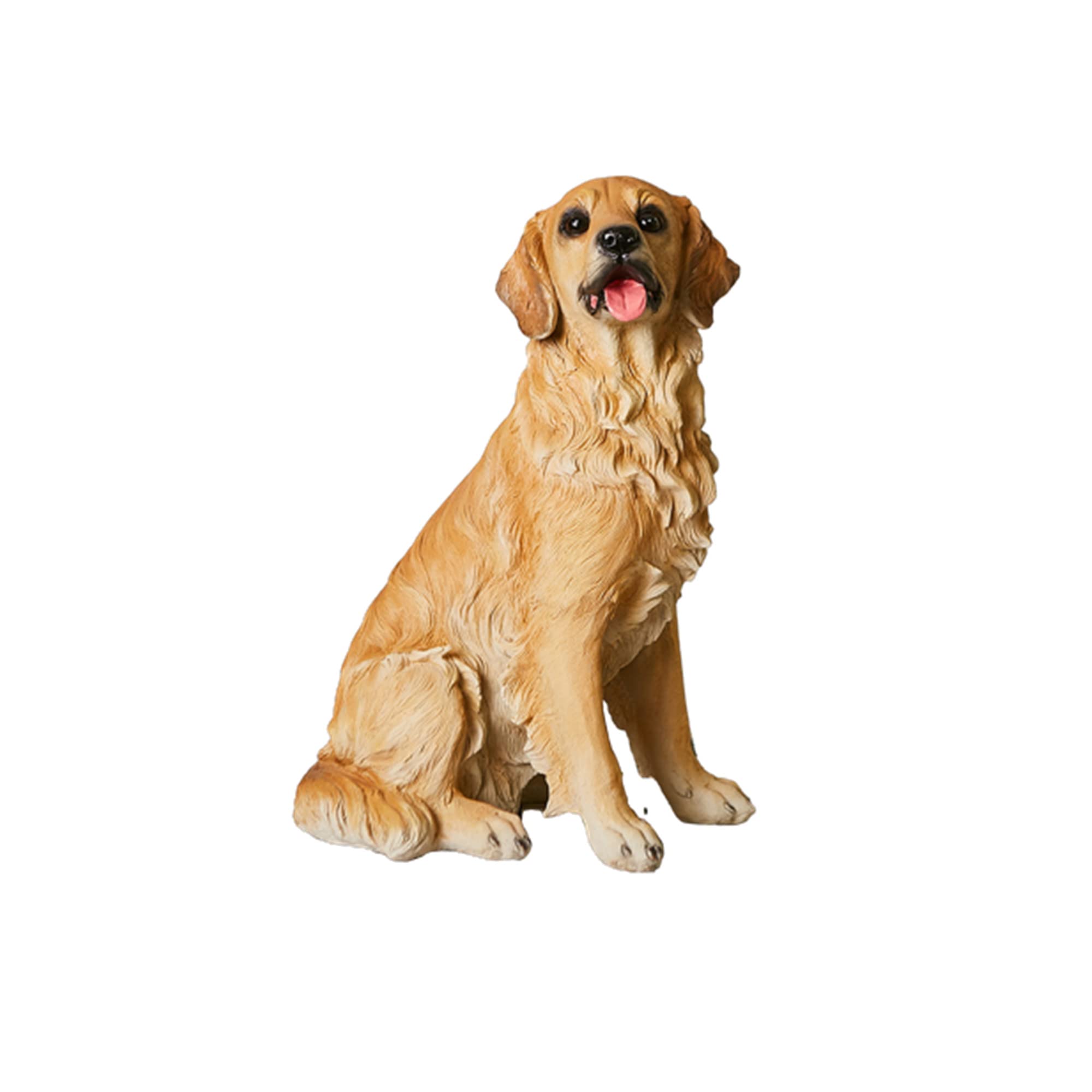 Figurka psa ozdoba ogrodowa - duża rzeźba Golden Retriever na patio, balkon, dekoracja trawnika