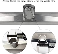 Vista 4 de Neodrain Drenaje de ducha lineal de 32 pulgadas con rejilla de inserción de azulejos, desagüe de suelo de ducha rectangular de acero inoxidable