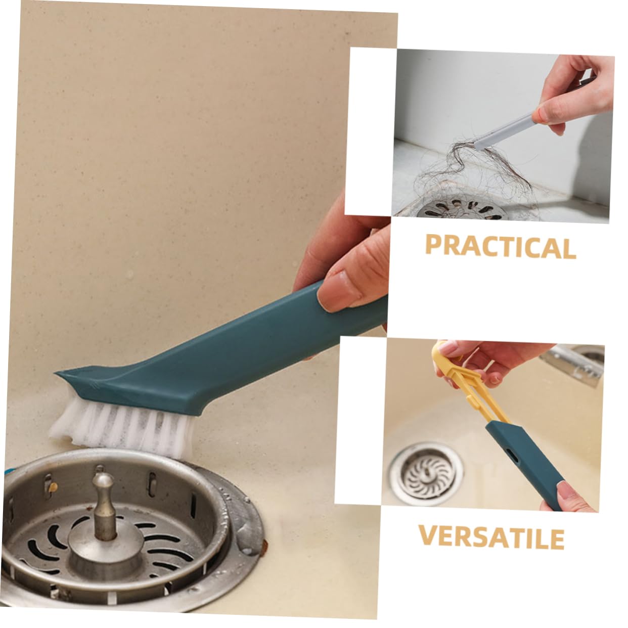 Juego de 3 cepillos de limpieza de cocina, estropajo de acero para platos, dispensador de jabón y toallitas ecológicas, perfecto para lavar platos y limpiar platos