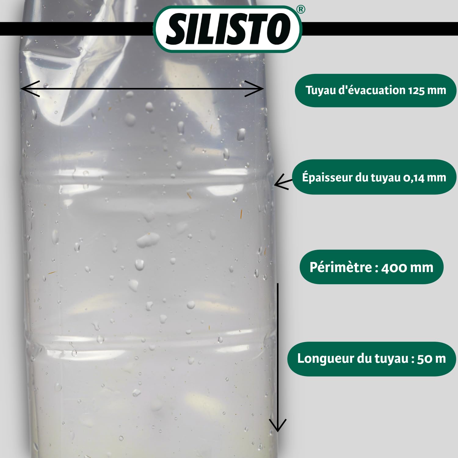 50 m Tube de Pluie gouttière Tuyau Tube Tuyau de Rechange Cas provisorium