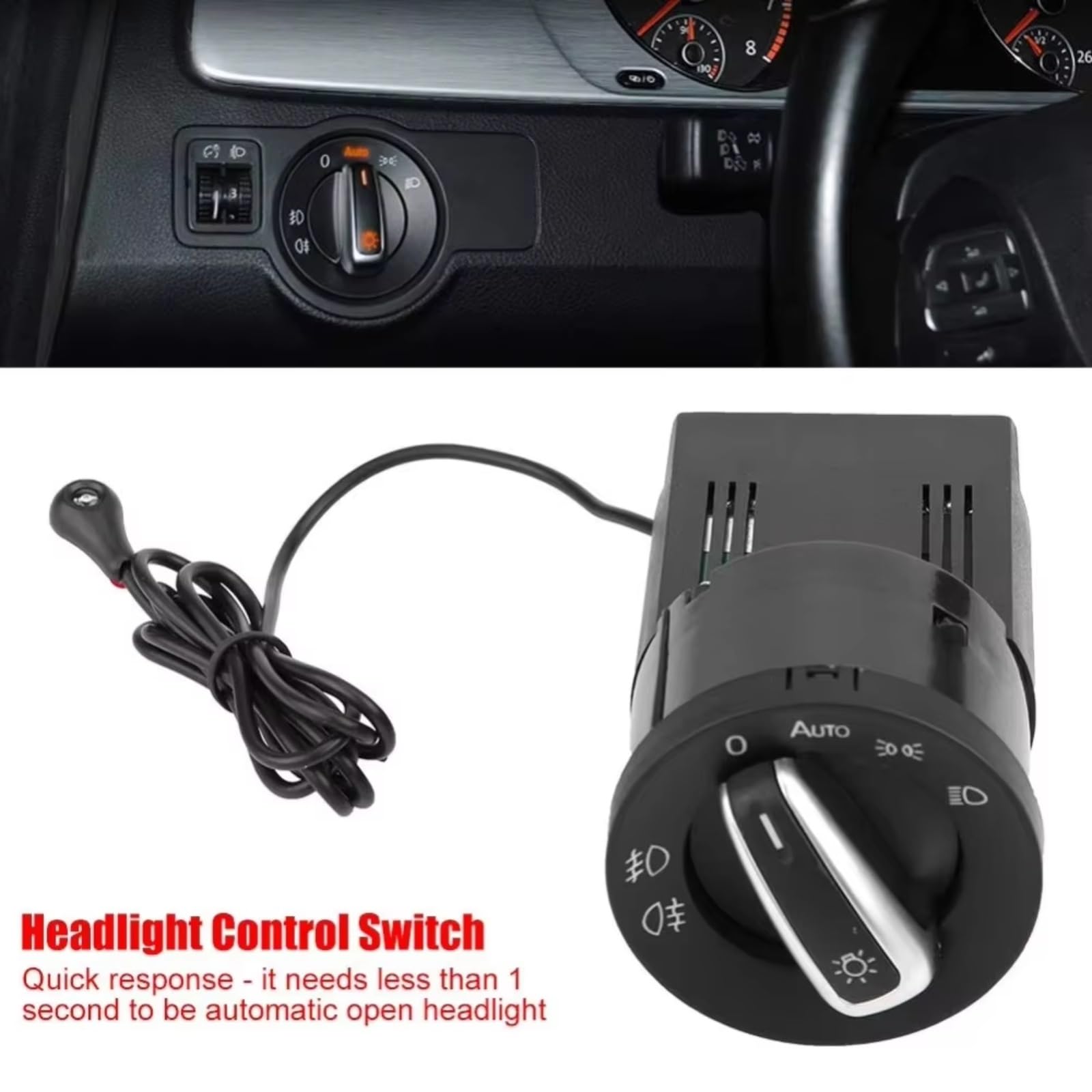 Lampada Faro Con Pulsante Interruttore Controllo Sensore Accessori Auto 3BD941531 1C0941531 3BD941531A Compatibile Con Skoda Per Fabia 1999-2014 Interruttore Luci Faro