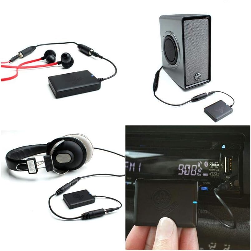 GOgroove BlueGATE Portable Bluetooth Receiver 3.5mm AUX Wireless Audio Adapter with 14 Hour Music Streaming for Wired Stereo Speaker Sound Systems, Phones, Tablets, Aux Bluetooth Adapter for Car