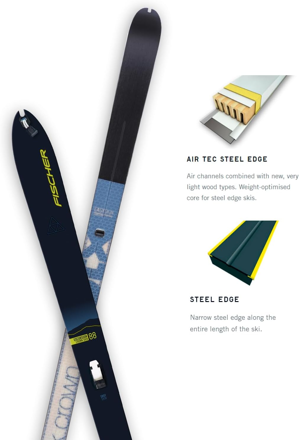 Fischer Excursion 88 Crown/Dual Skin Xtralite Offtrack Cross Country Skis