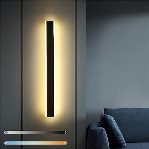 Lámpara de pared LED regulable, tira larga, lámpara de pared de 3 colores, regulación de temperatura, lámpara de pared de decoración moderna,