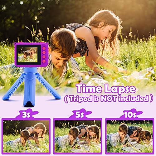 Aileho Kids Waterproof Camera Best Pool Toy For Children Birthday Gifts 1080P Kid Digital Underwater Camcorder Sports Action Cam 4 5 6 7 8 9 10 Year Girls 32G Sd Card (Dark Purple) #TOP6