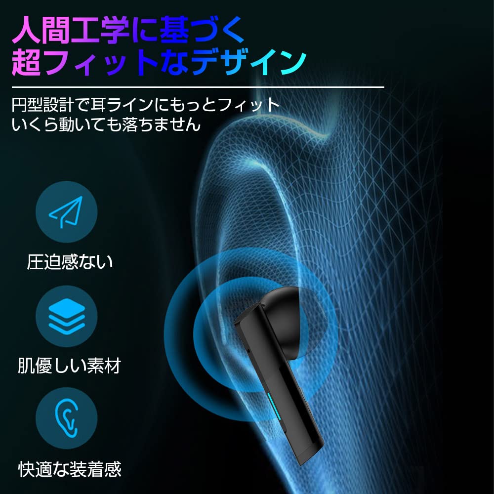 Amazon.co.jp: Bluetooth 5.2 ワイヤレスイヤホン【ENCノイズキャンセ Amazon.co.jp: Bluetooth 5.2 ワイヤレスイヤホン【ENCノイズキャンセ