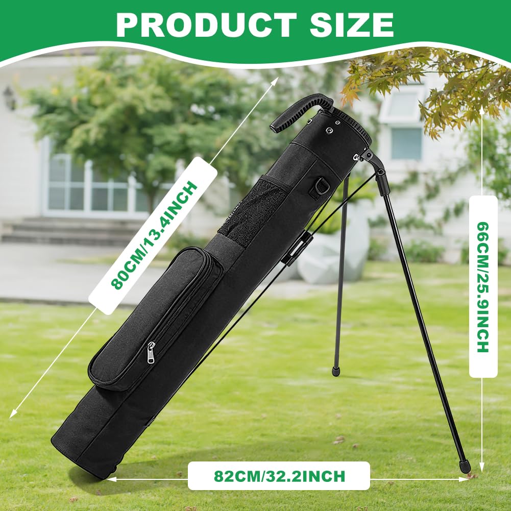 Borsa da golf da uomo: leggera 2,2 lbs, 3 tasche, supporto stabile e tracolla, ideale per Driving Range e corsi