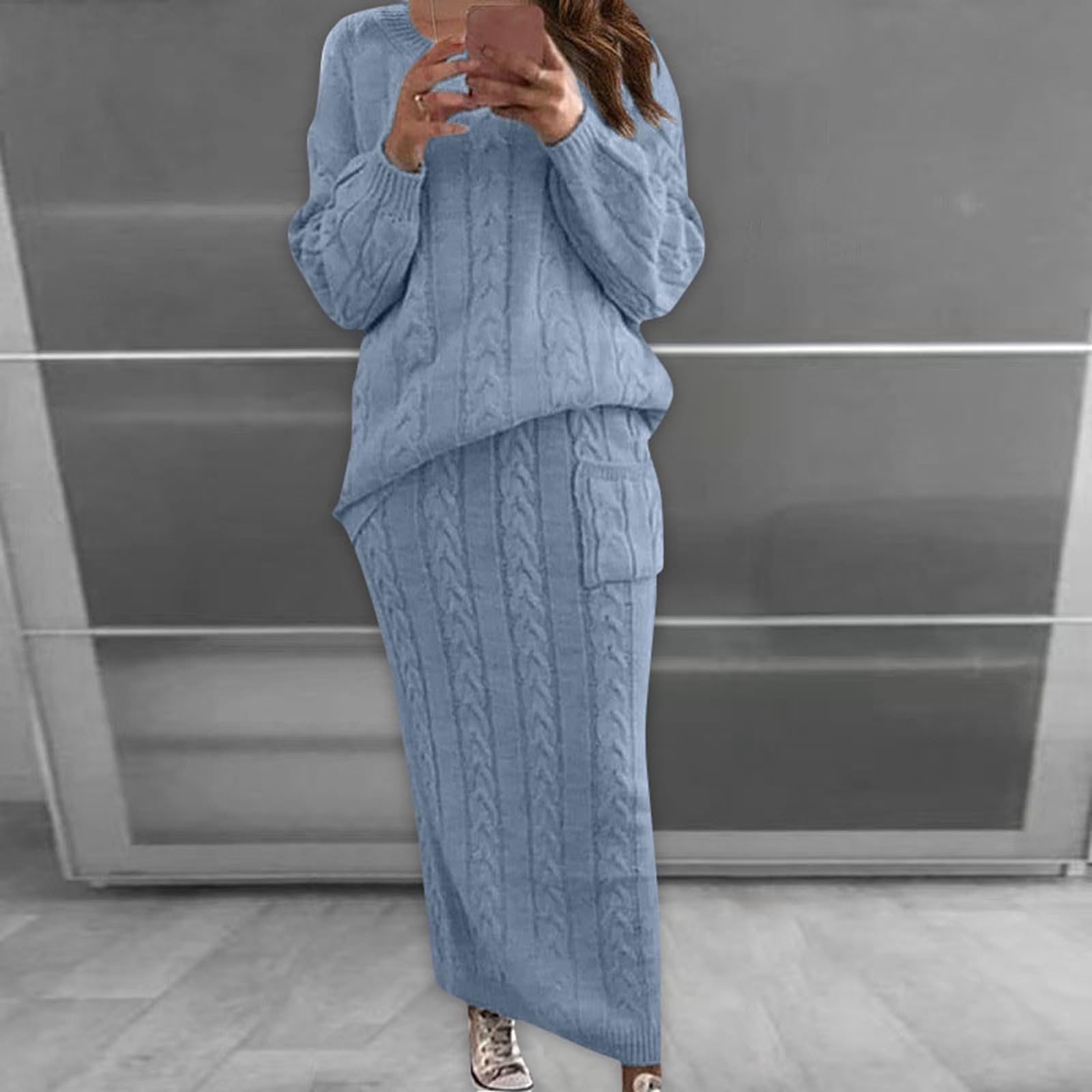 Maglione da Donna Lavorato a in Tessuto antitarme Caldo e Accogliente per l'autunno e l'inverno