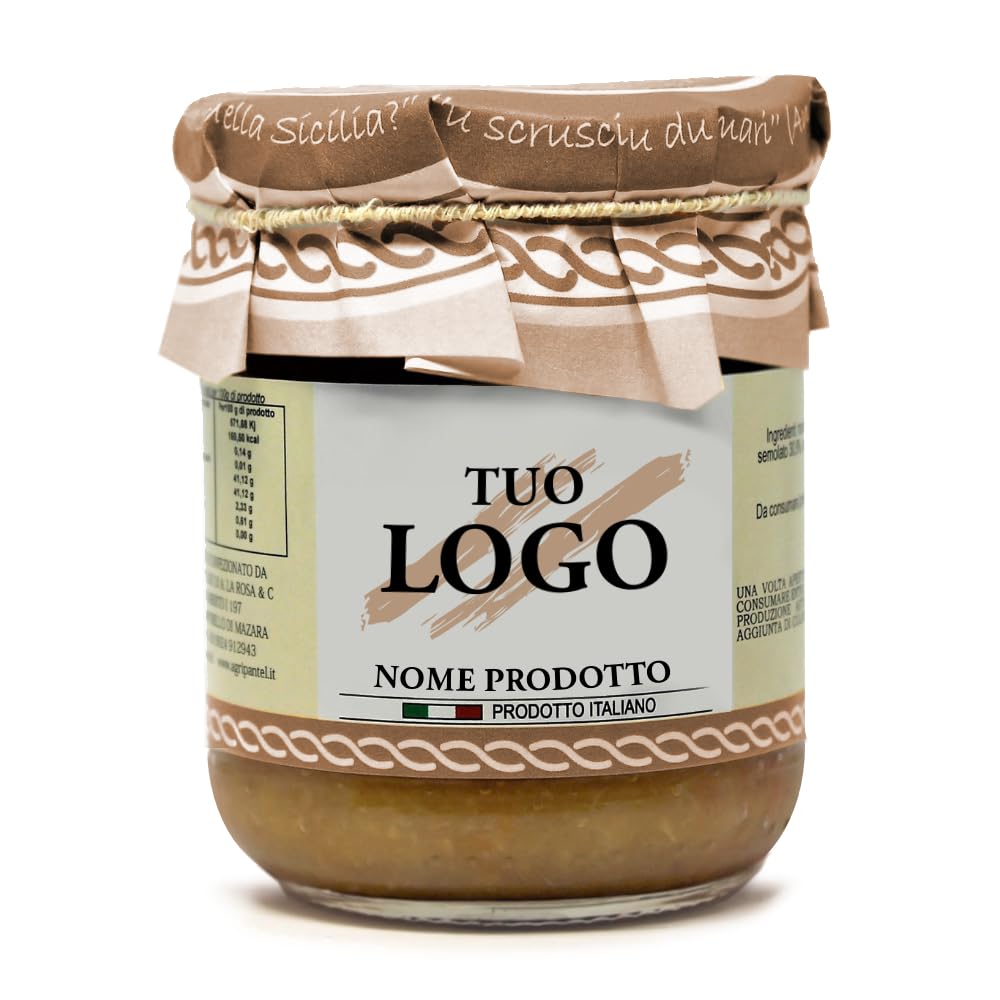 2 cartoni Pesto Pronto alle Mandorle Condimento per pasta con etichetta personalizzabile - Prodotti Tipici Siciliani