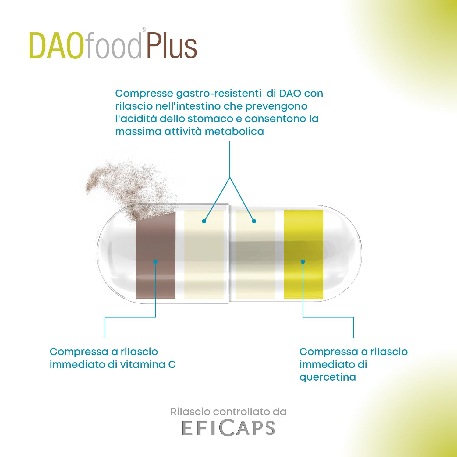 DR Healthcare - DAOfood Plus - Enzima DAO - Quercetina e Vitamina C - Contribuisce all’Equilibrio dell’Istamina Alimentare - 60 Capsule con Mini-Compresse Gastroresistenti di DAO