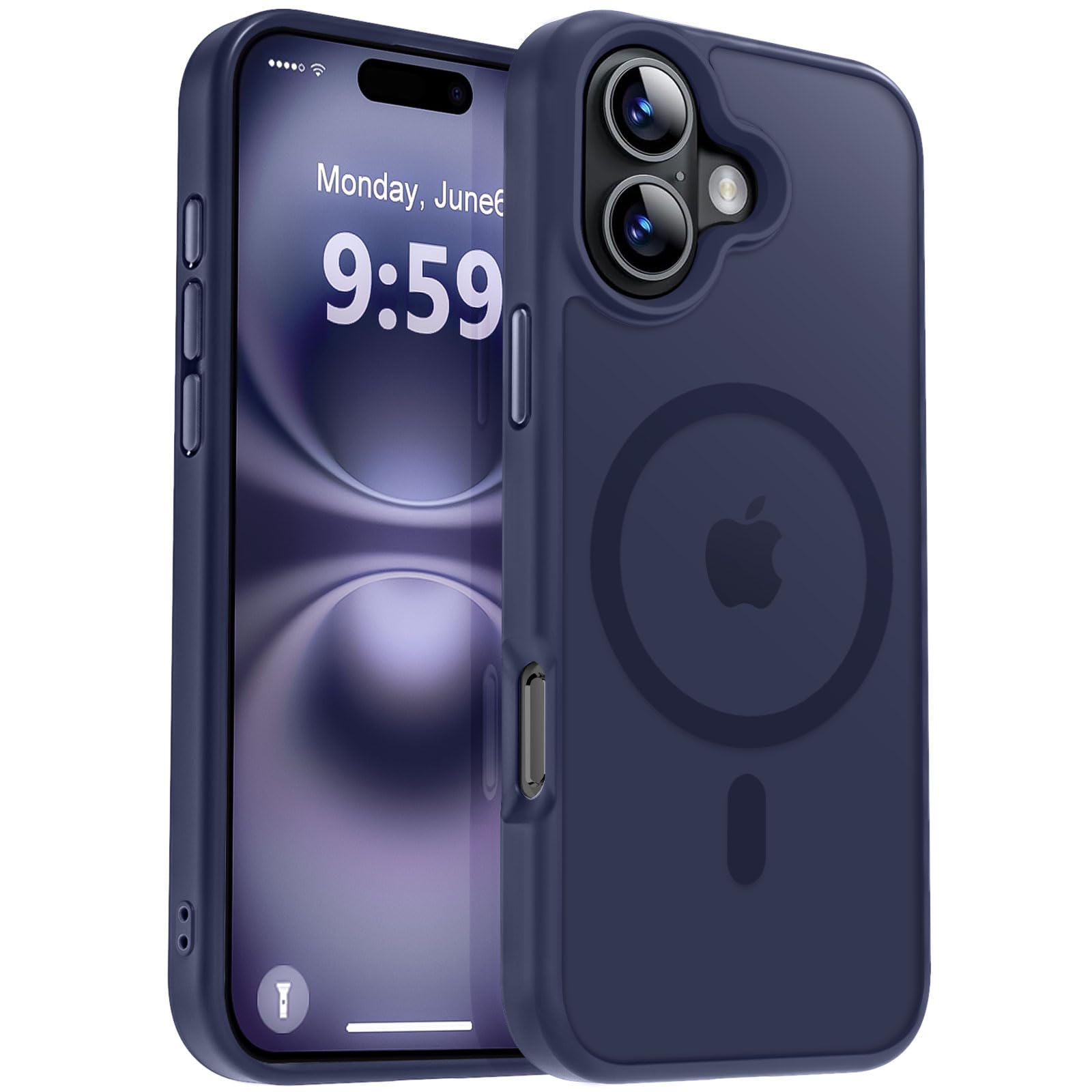 MOCCA Magnetic Shockproof for iPhone 16 Case,Deep Blue