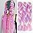 AFNOTE Rainbow Braid in Hair Extensions 24 inch 3 Packs Synthetic High Temperature Jumbo Braiding Hair Profession Crochet Colored Hair Extensions for Braiding(Purple/Pink/White)