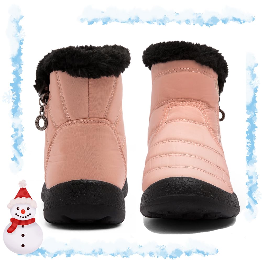 GOGOUP Bambini Stivali da Neve Ragazzi Ragazze Inverno Impermeabili Caldo Foderato in Pelliccia Cotone Stivaletti Scarpe All'aperto Stivaletti Antiscivolo