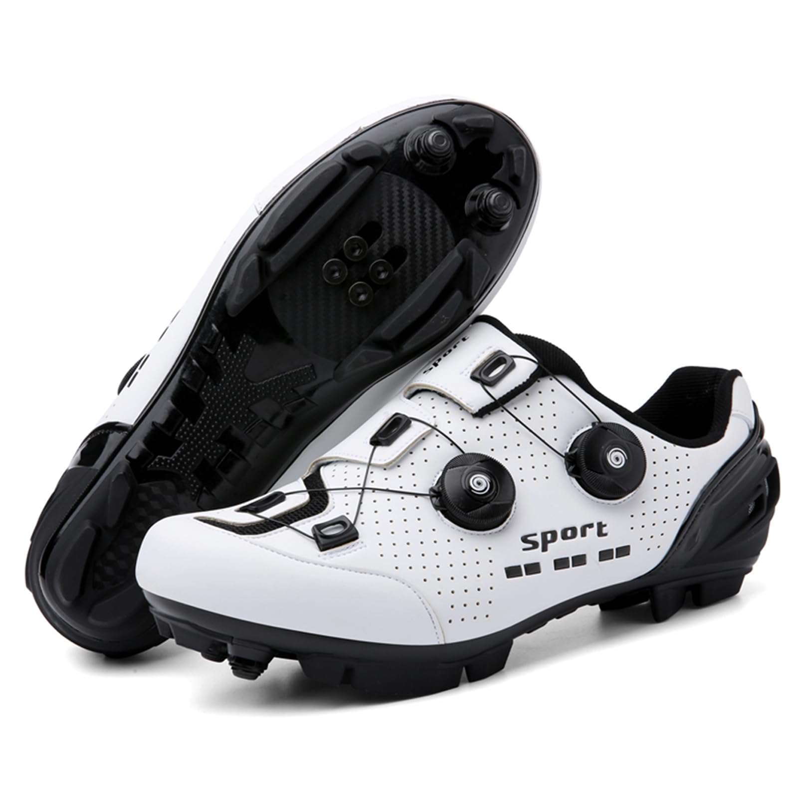SDEQA Fahrradschuhe MTB Für Herren Damen, Fahrradschuhe Mountainbike Schuhe Kompatibel Mit SPD 2 Schrauben Mit Cleats, Unisex Radsportschuhe