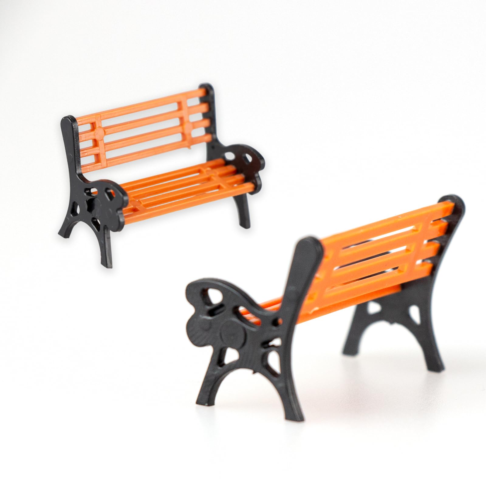 siktorrwd 8 PCS Park Street Bench Set Model Scene Decoration Scene Accessories for Train Station Platform Miniature Garden Decorations,Cute Miniature Architectural Models - Image 5