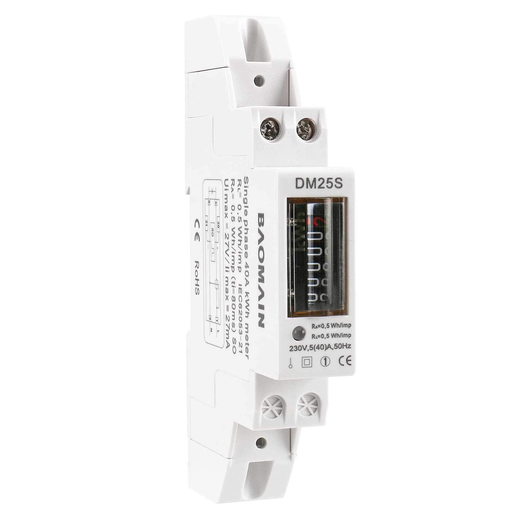 Baomain DM25S Single Phase DIN Rail Energy Meter