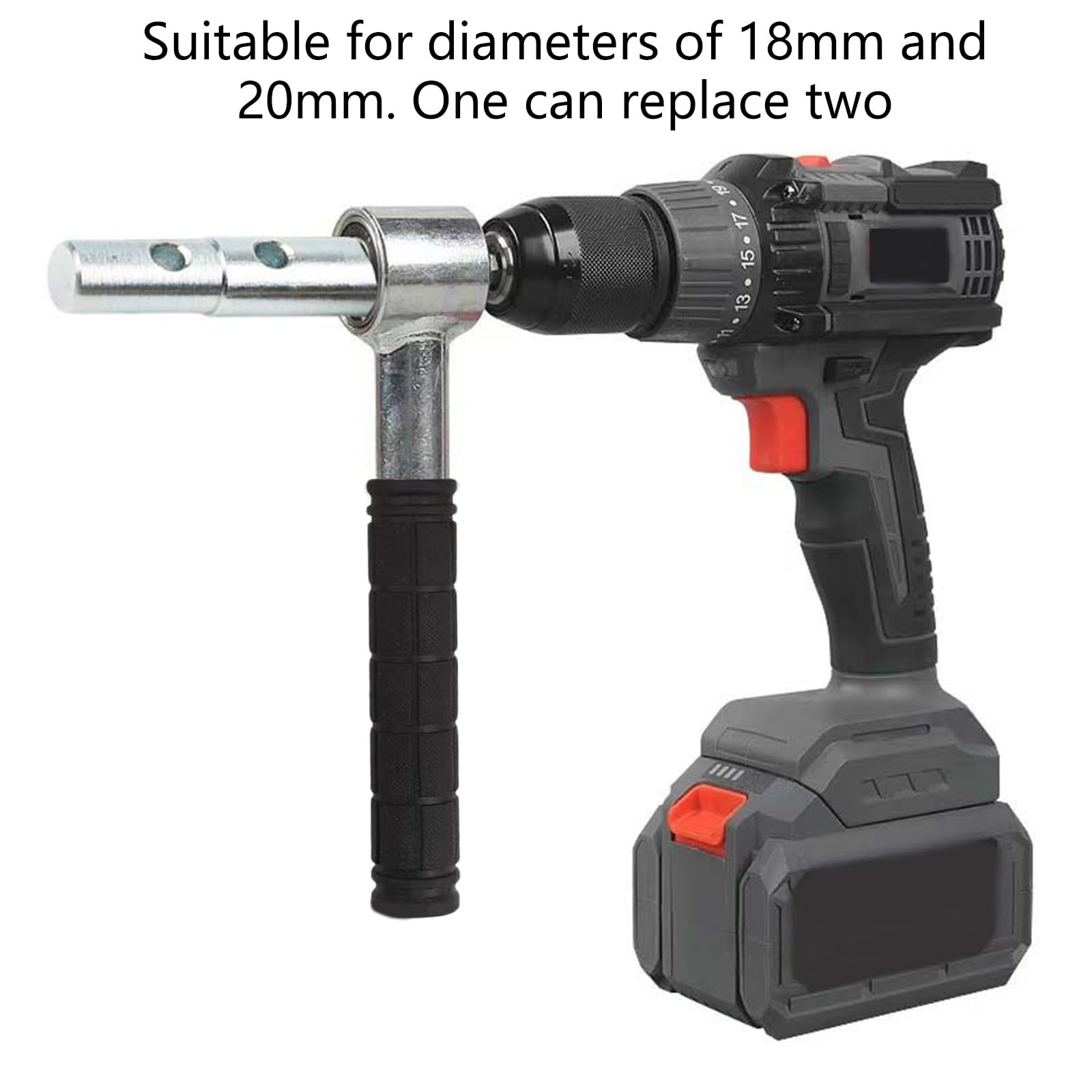 Securely Ice Fishing Drill Bit Handle Adapter Universal Attachment for 18mm and 20mm Bit Easy Operations Hand Auger Ice Fishing Drill Adapter