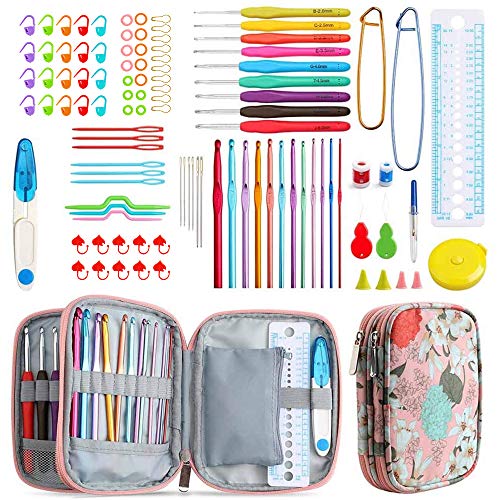 Sxiocta 103 Pcs Crochet Kits de Amigurumi, Crochet Braids Ergonomicos para Principiantes con Marcadores, Agujas de Ganchillo Creativo para Tejer...