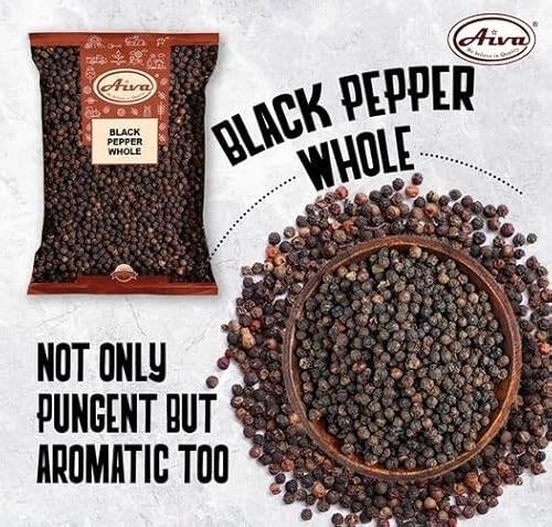 Aiva Black Tellicherry Peppercorn Whole | Pure & Natural | Vegan | Indian Origin Non Gmo - | (5 Pound) #TOP3