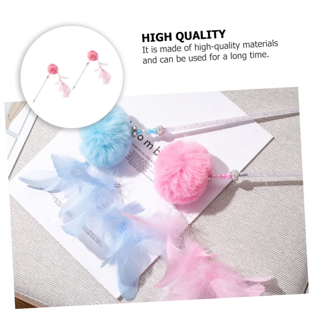 DOITOOL 6piezas Bastones De Juguete para Gatos Juguetes Interactivos para Estimulación y Diversión De Gatitos Rosa