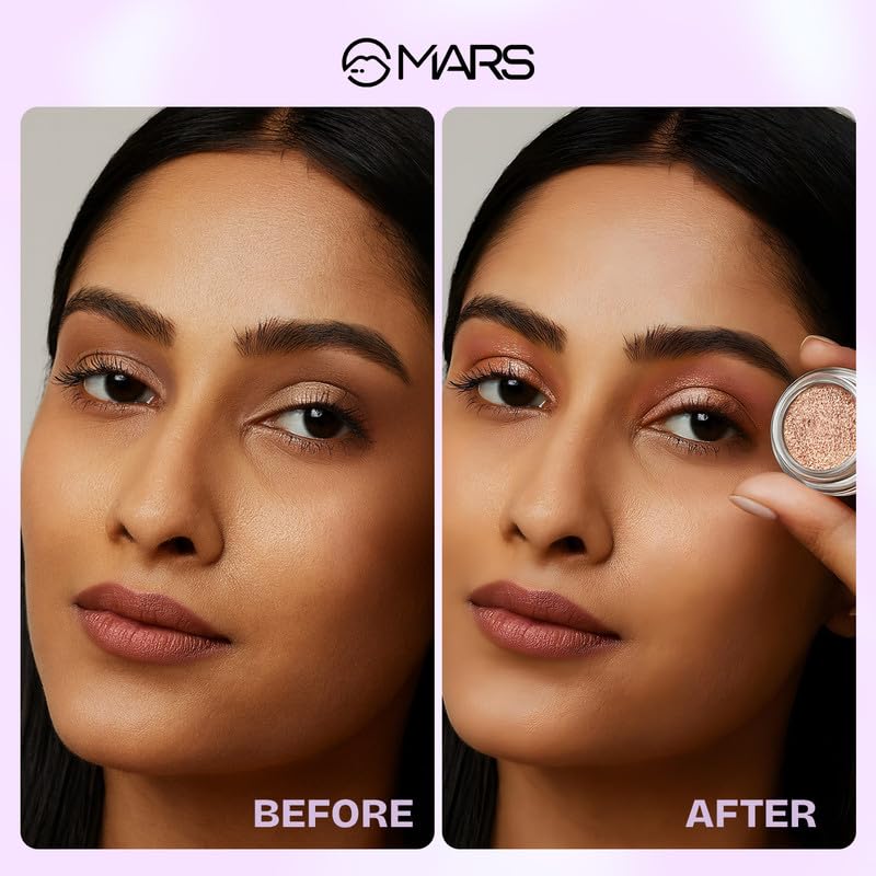 Image of MARS Starlit Pot Eyeshadow (3.0gm) (SHADE-02) | Shimmer Finish | Duo-Chrome Hue Shine | Long-Lasting | Smooth Texture | Mess-Free Application | Travel-Friendly | Easy To Use (Pack of 2)