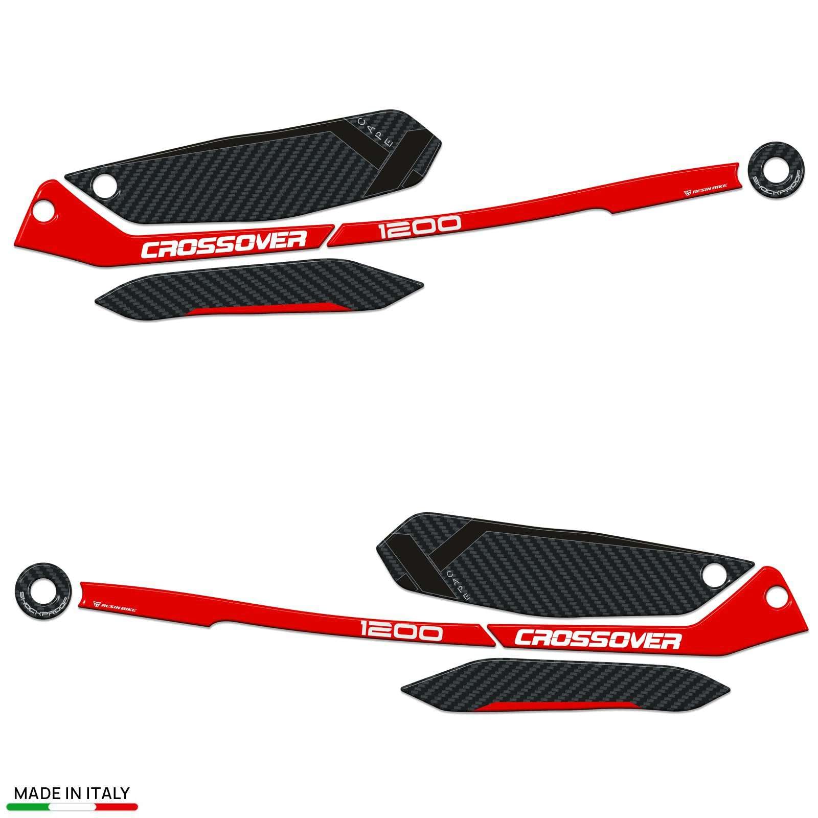 Resin Bike Adhesivos de Moto Compatibles con Moto Morini X-Cape 1200 2025-2026. Protección Paramanos de Choques y Arañazos de Moto. Pegatinas 3D Resinadas Made in Italy