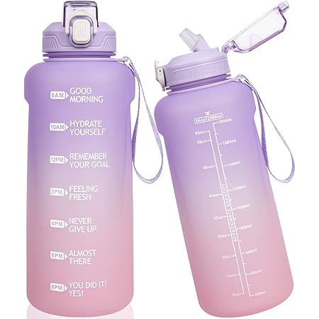 JAPORIA Trinkflasche 1,5 Liter Mit Strohhalm - Auslaufsichere Sportflasche Mit Zeitmarkierung