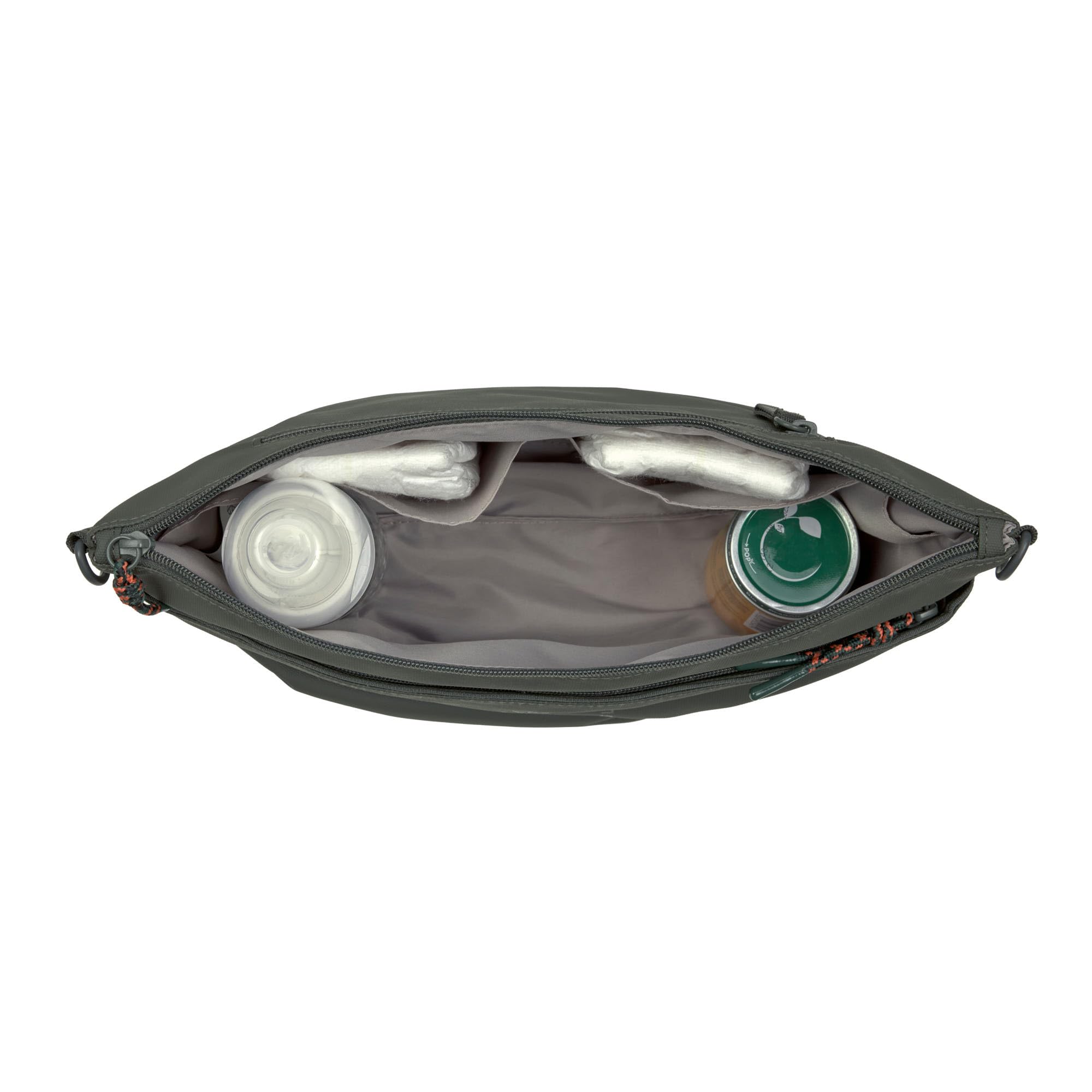 LÄSSIG Bolsa bandolera organizadora para cochecito de bebé bolsa para cochecito incl. fijación/Buggy Bum Bag dark olive