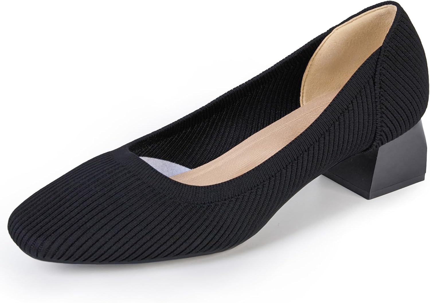 youngshow Womens Pumps Block Heels Square Toe Knit Nigeria Ubuy