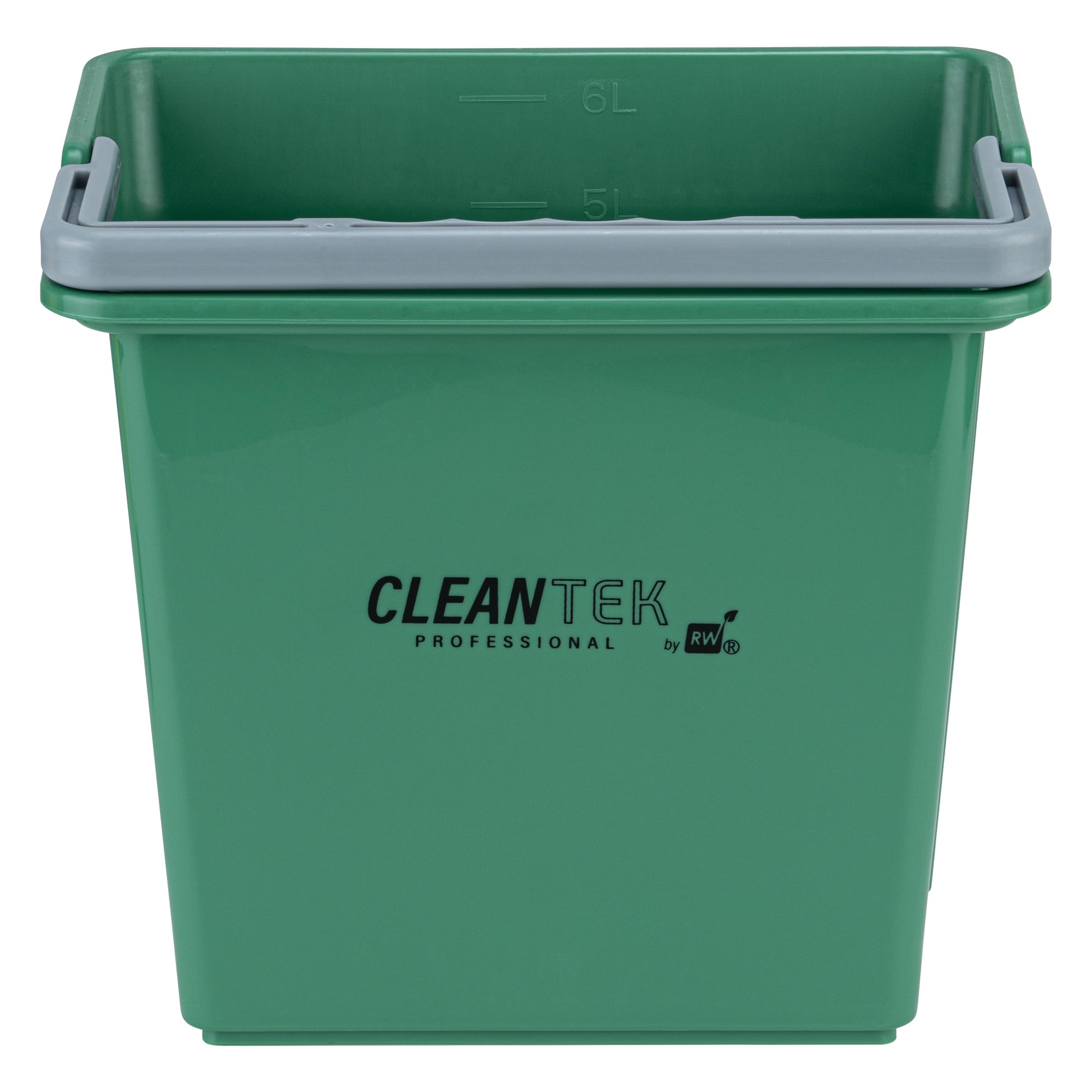 Restaurantware-Clean Tek Professional 6 Quart Cleaning Bucket, 1 Utility Pail with Handle - Heavy-Duty, Portable, Green Plastic Washing Pail, Perfect for Household, Outdoor, Car Wash and More