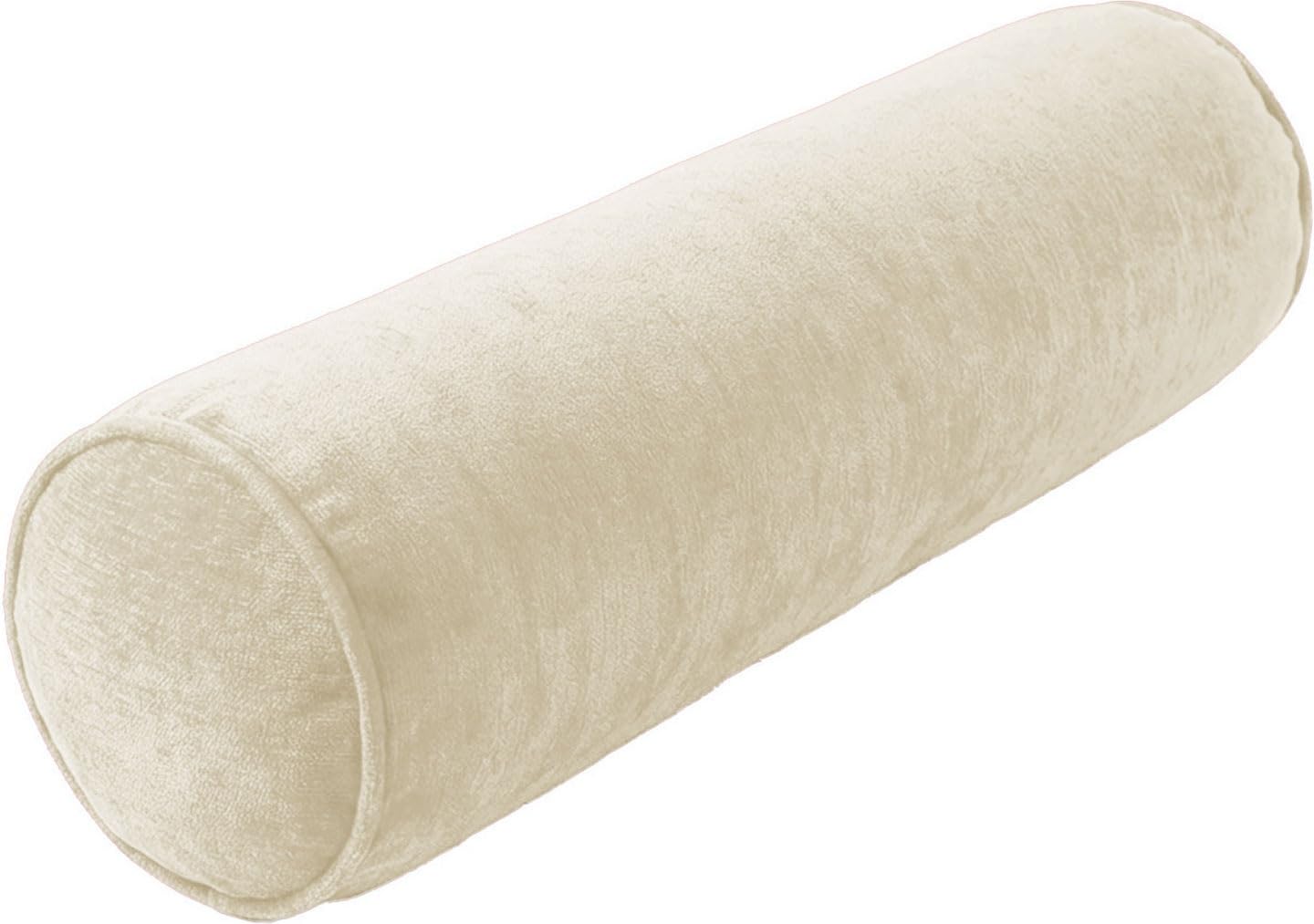 BLLMTEAR Round Cervical Roll Bolster Pillow, Full Moon Cylinder Neck Support Pillow with Removable Washable Cover for Bed Couch Yoga Neck Back Leg Knee Side Sleeper(2,Sponge:20x120cm)