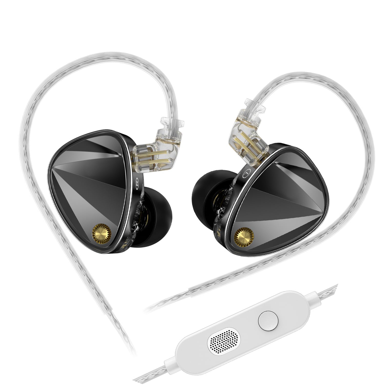 In Ear Monitor di qualità da studio con 3 driver dinamici e rotazione ergonomica a 360 gradi per un maggiore comfort e un suono chiaro auricolari con tre driver dinamici