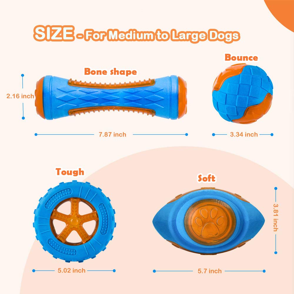 Juguetes chirriantes para perros, juguetes de piscina y playa para buscar y jugar interactivos, TPR 2